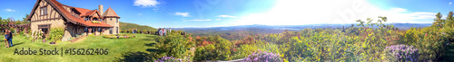 Panoramic view of New England mountains in foliage season