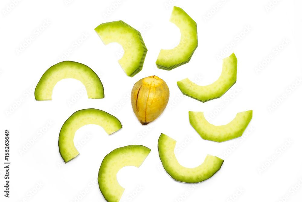 Avocado slices isolated on white Avocado slices isolated on white