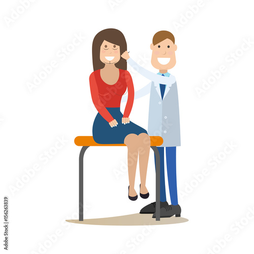 Plastic surgeon concept vector illustration in flat style