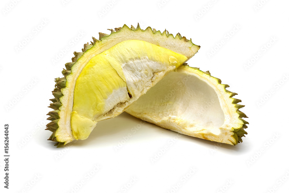 Fototapeta premium Isolated durian king of fruit on white background