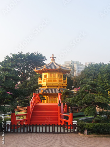 nan lian goldden paviliian and red bridge temple in hongkong