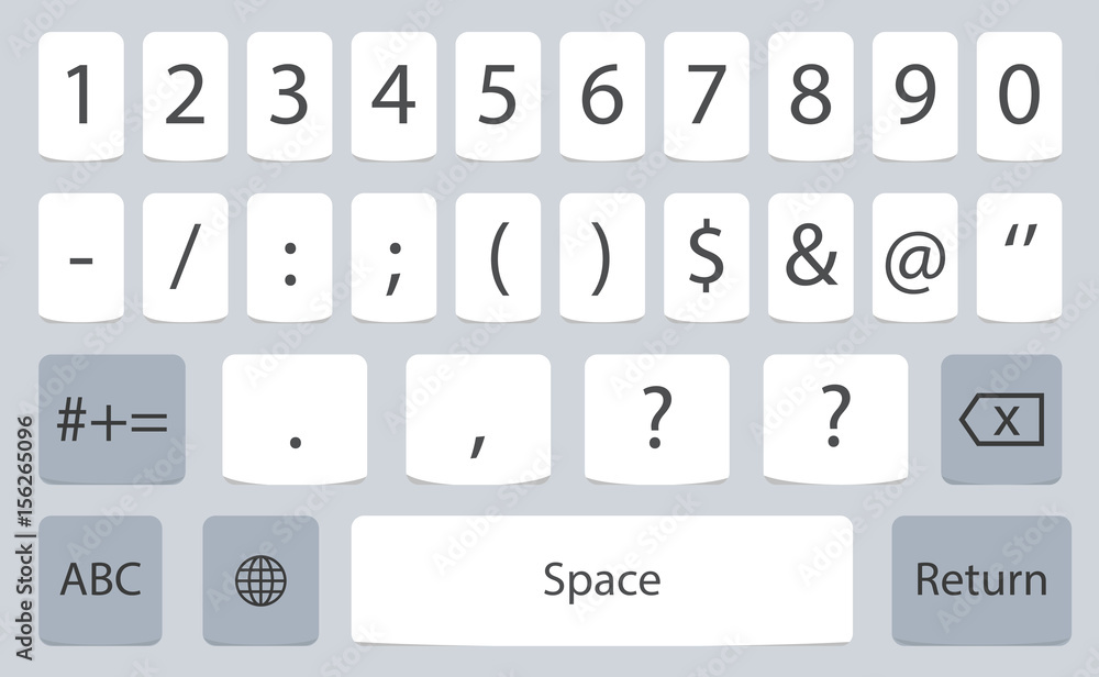 vector modern keyboard of smartphone, numerals buttons vector modern keyboard of smartphone, numerals buttons