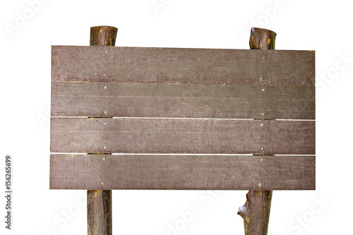 Isolated announcement wooden board on white background