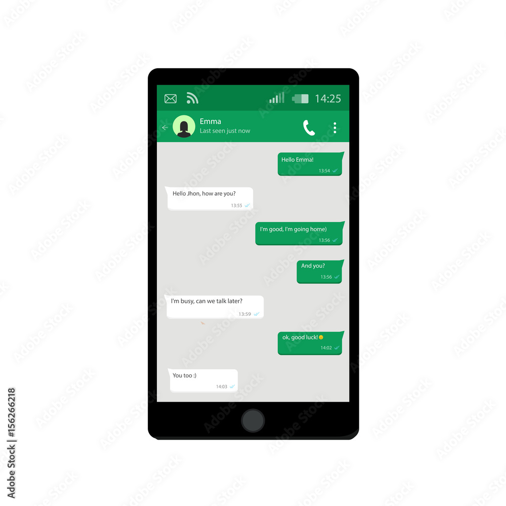 Mobile phone. Vector illustration. Social network concept. Vector. Messenger window. Chating and messaging concept. Green chat boxes. Mobile phone. Vector illustration. Social network concept. Vector. Messenger window. Chating and messaging concept. Green chat boxes.