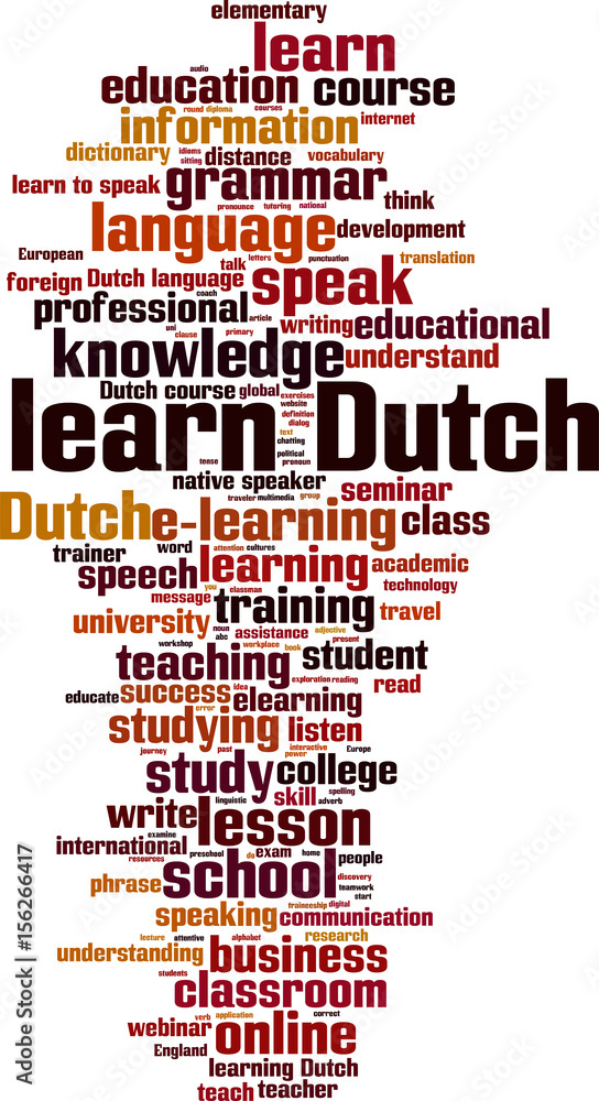 Obraz premium Learn Dutch word cloud