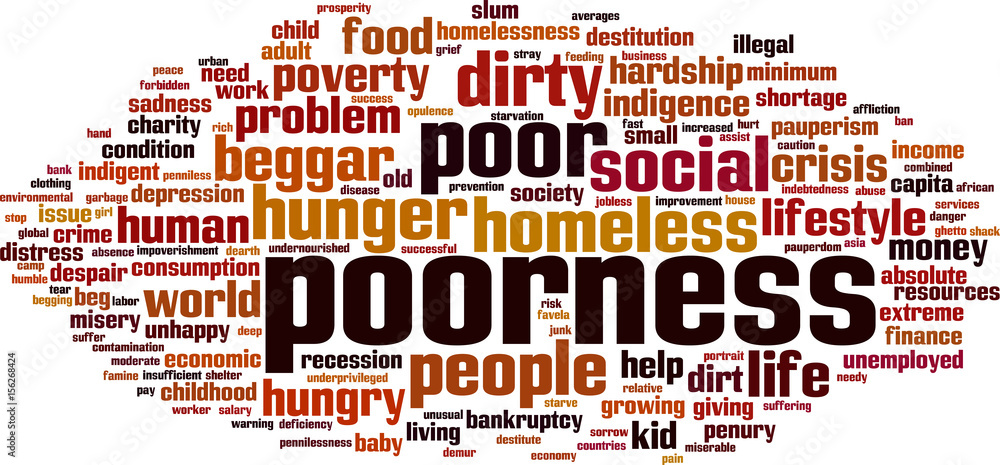 Obraz premium Poorness word cloud