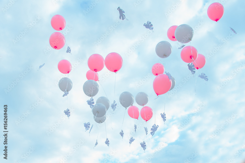 Balloons flew into the sky