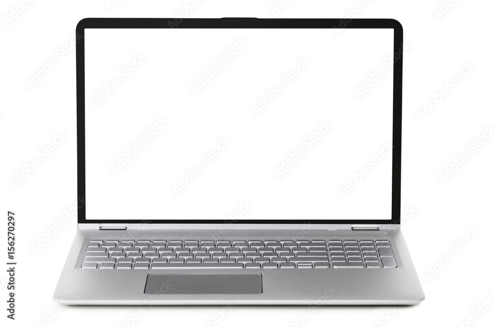 Convertible laptop computer with blank screen isolated on white background Convertible laptop computer with blank screen isolated on white background