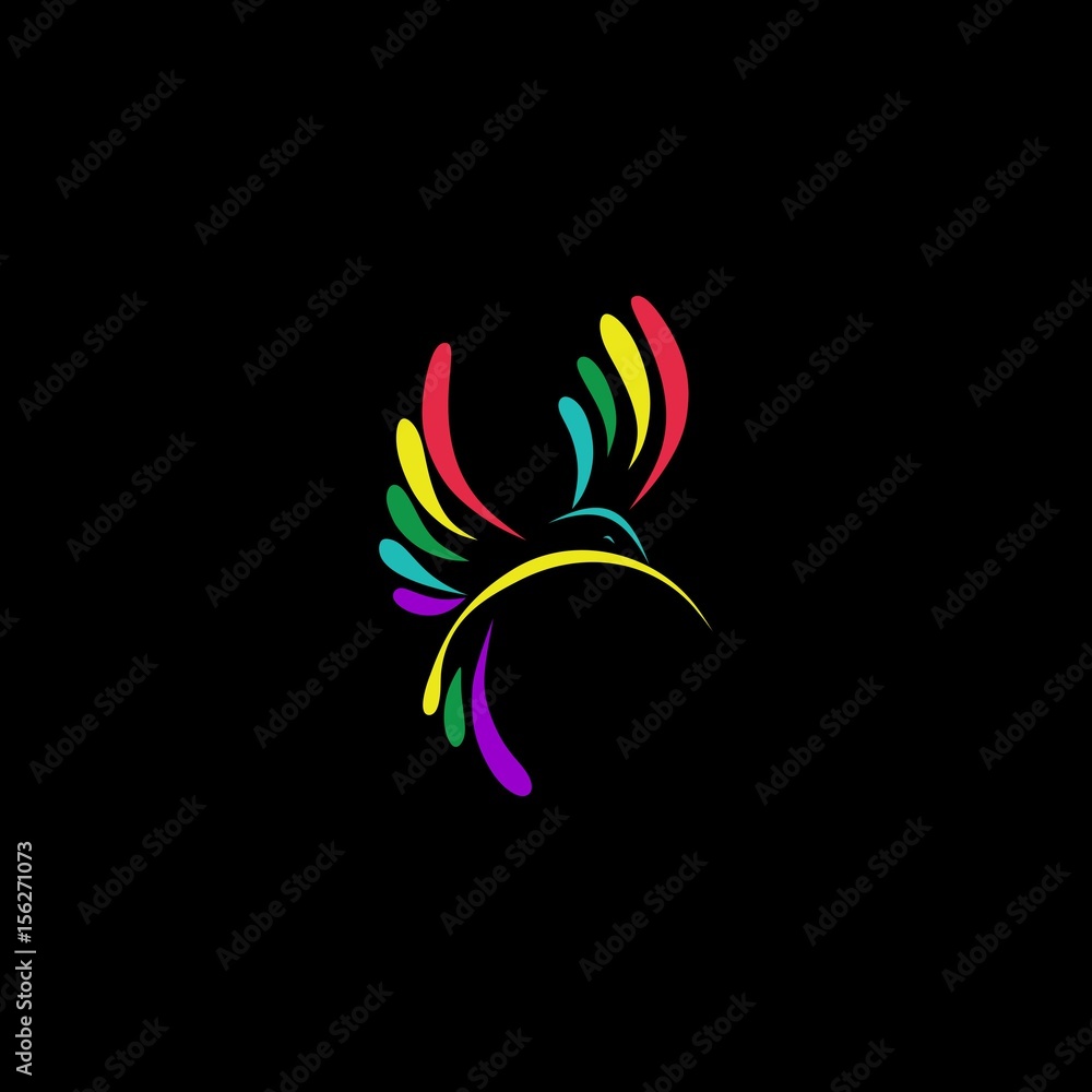 Obraz premium Humming bird vector illustration