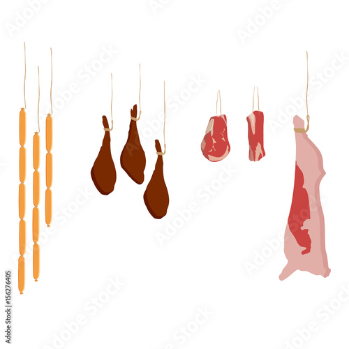 Meat assortment vector