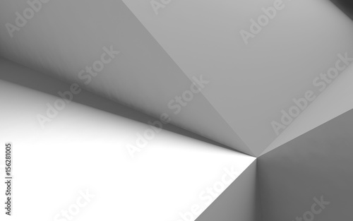 Structure of white corners. 3d render illustration