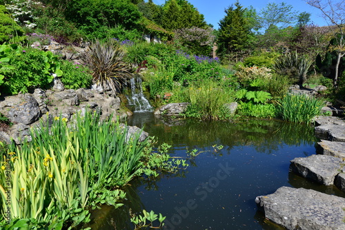 A public rock garden in Brighton  Sussex on a spring morning.