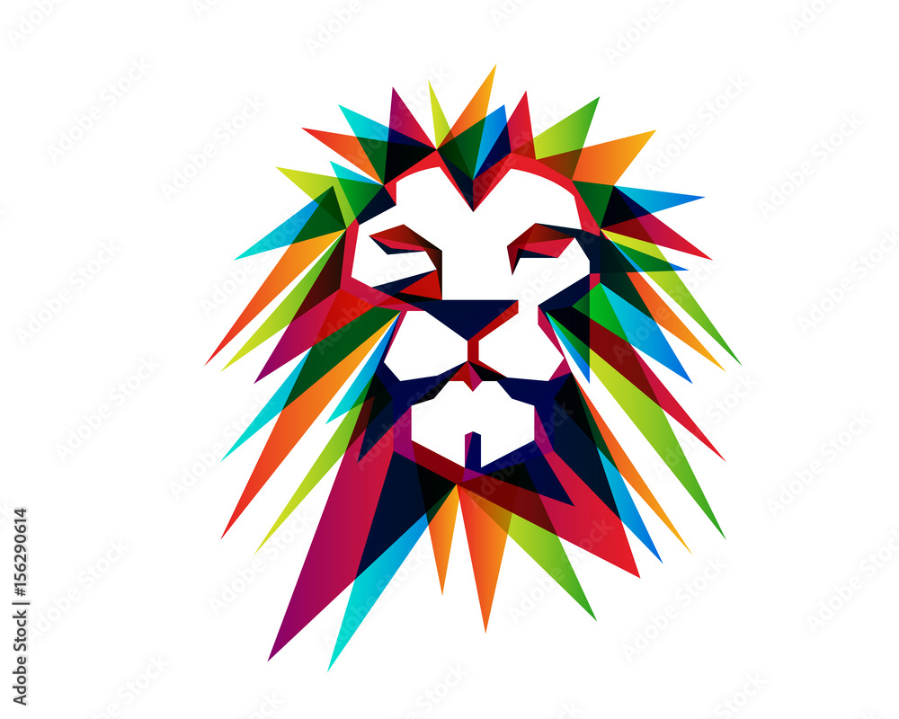 Obraz premium Modern Abstract Technology Digital Lion Logo