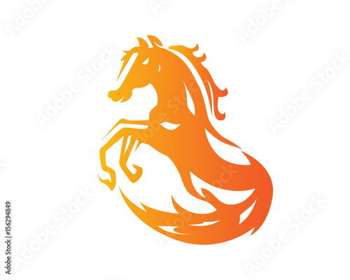 Modern Passionate Flaming Horse Logo
