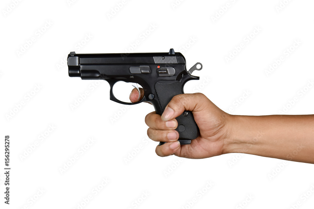 a hand with handgun wrong gripping style a hand with handgun wrong gripping style