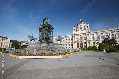 Monument to the Maria Theresien Denkmal and Natural History Museum (Naturhistorisches Museum), Vienna, Austria