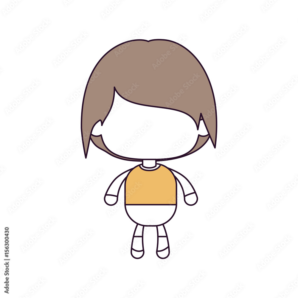 silhouette color sections and light brown hair of faceless little boy with short wavy hair vector illustration silhouette color sections and light brown hair of faceless little boy with short wavy hair vector illustration