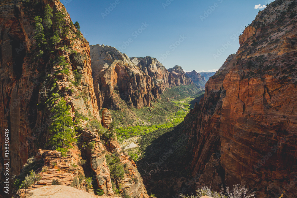 The valley in Zion National Park, Utah.