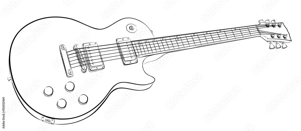 Fototapeta premium guitar Sketch. 