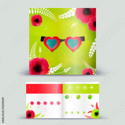 Corporate booklet promotion template with color elements. Vector company brichure business style for advertising, report or guideline. Stationery template with abstract pattern theme illustration. photo