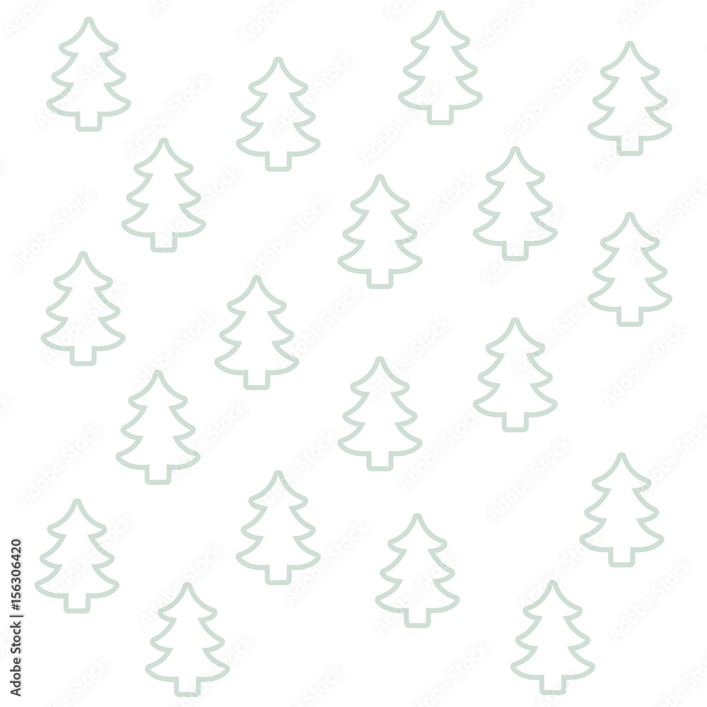 seamless pattern pine tree christmas silhouette vector illustration