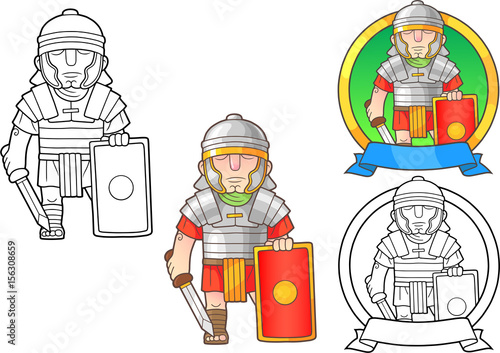 Cartoon romanian legionary set of images