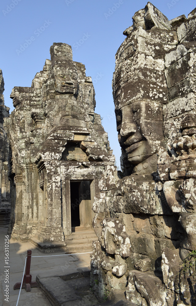 Fototapeta premium Ruins of the ancient temple of Bayon in Cambodia.