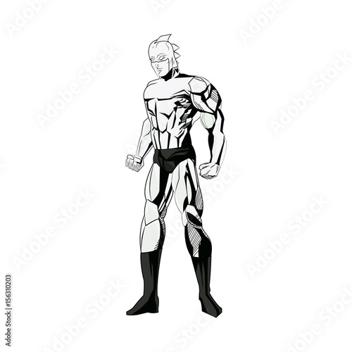 superhero figure standing proud image vector illustration © Jemastock
