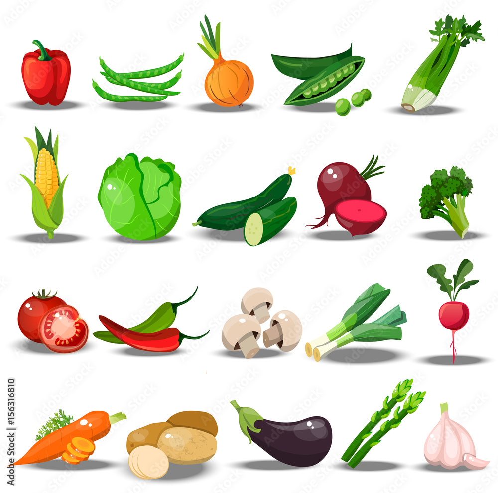set with fresh healty vegetables set with fresh healty vegetables
