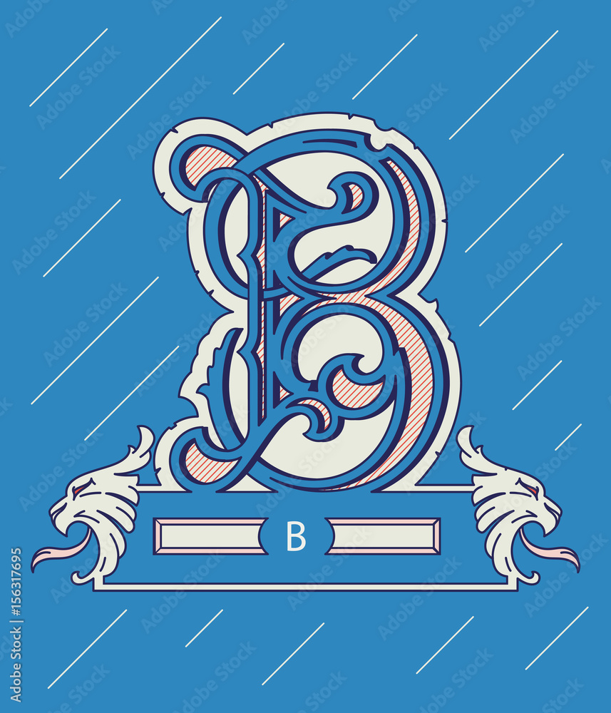 Vector design about decorative alphabet letter B
