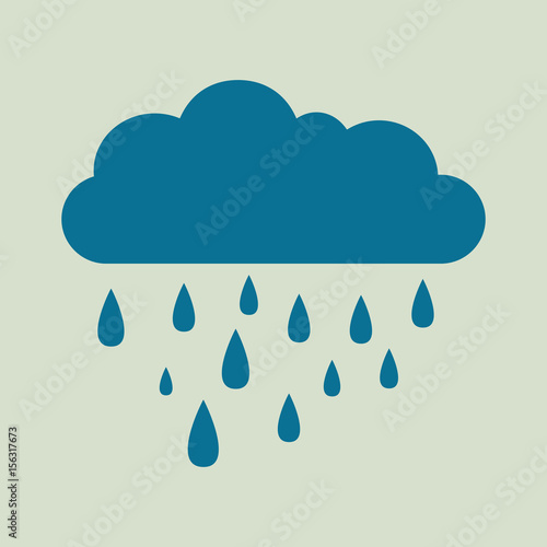 Rain Icon in trendy flat style isolated on yellow background.