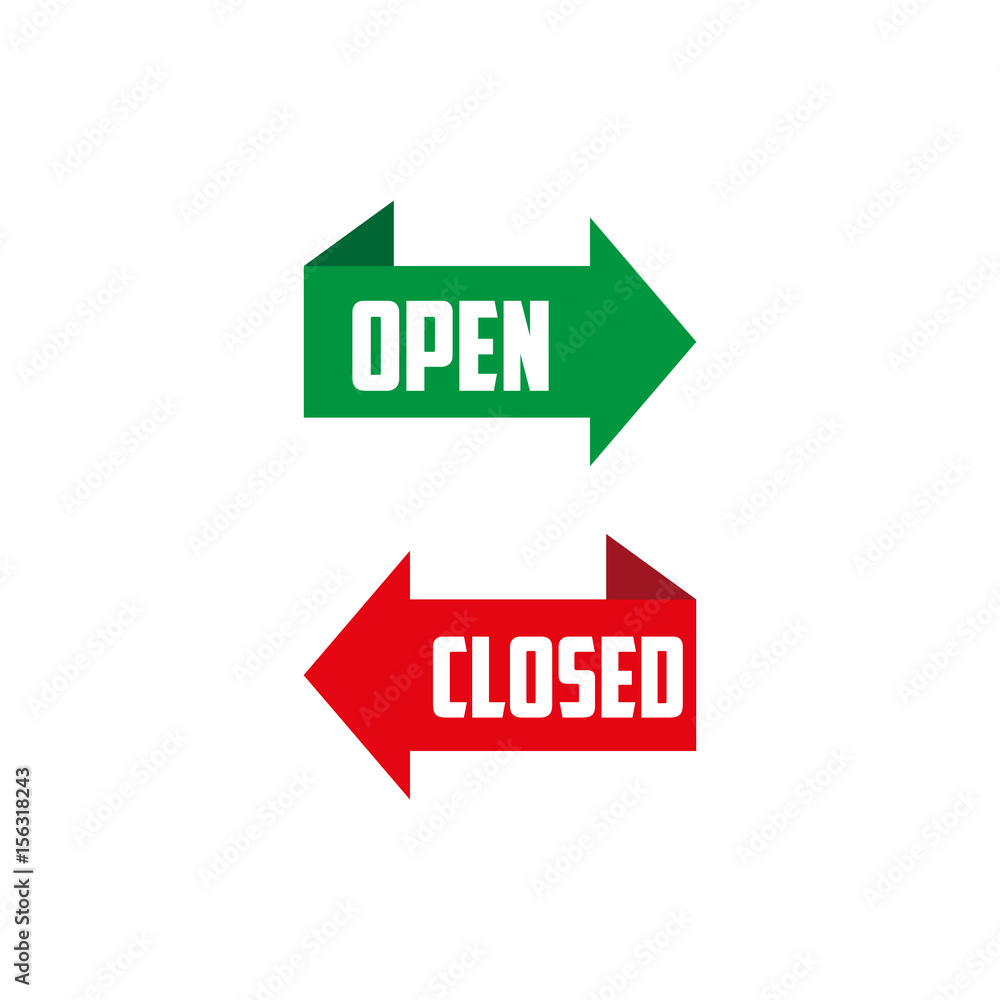 Open closed door sign , vector illustration, EPS10 Open closed door sign , vector illustration, EPS10