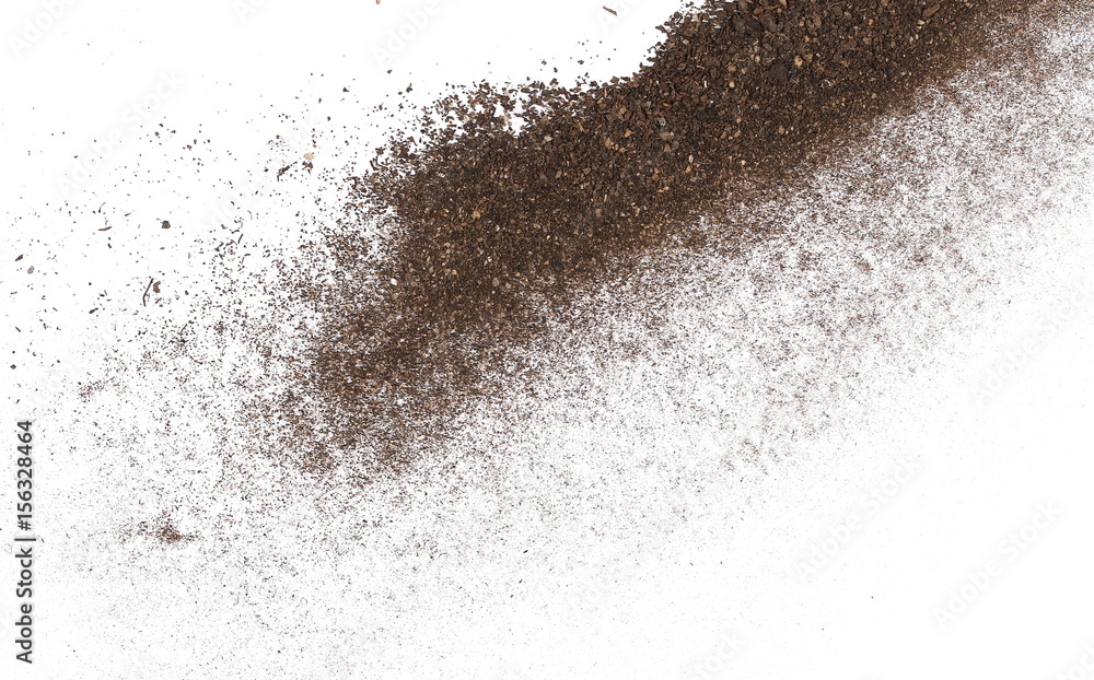 macro pile dirt isolated on white background, with clipping path macro pile dirt isolated on white background, with clipping path