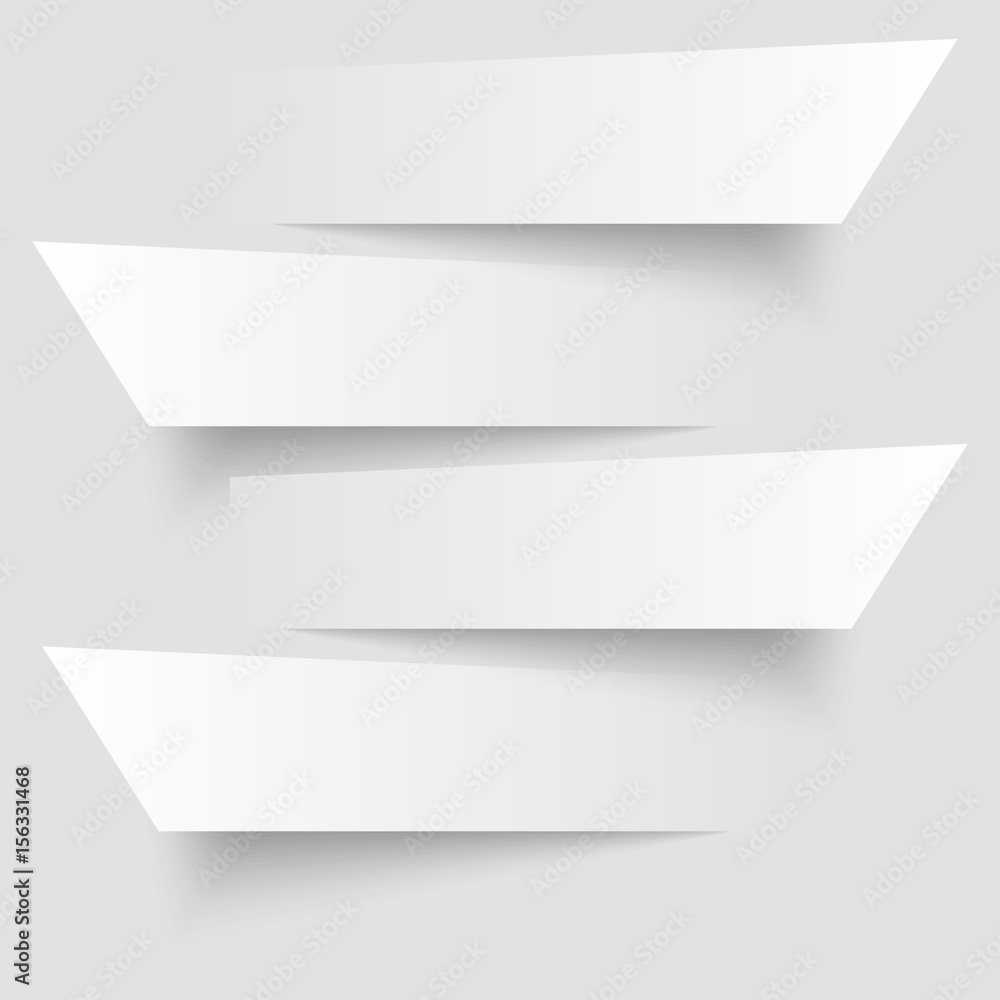 4 cutting banners on the grey background. Vector illustration
4 cutting banners on the grey background. Vector illustration