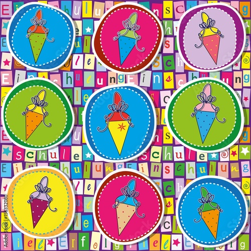 Bunte Schultüten Grußkarte