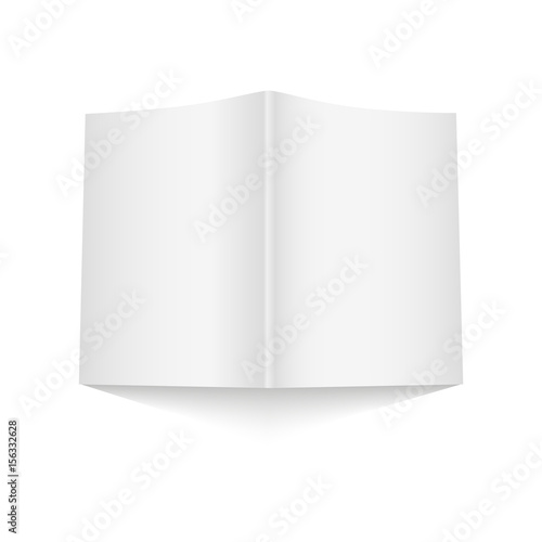 Blank opened magazine cover template on white background with soft shadows. Vector illustration. 