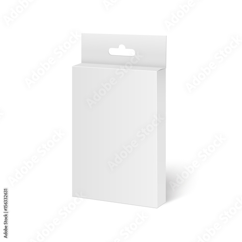 White mock up product package box for pencils, pens. Vector.
