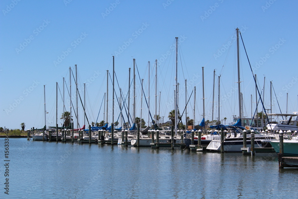 Sailboats in Harbor Gulf Coast Texas