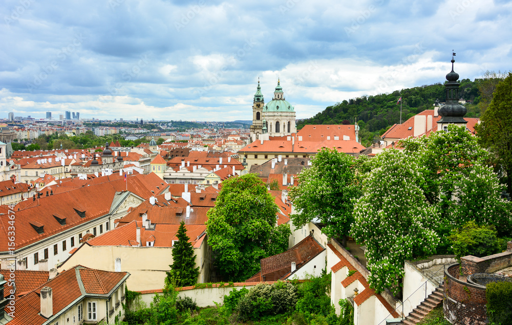 View of Mala Strana district of Prague from Prague Castle Gardens
