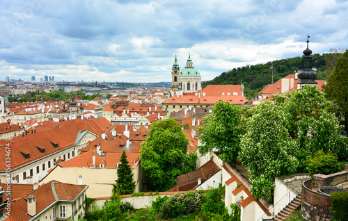 View of Mala Strana district of Prague from Prague Castle Gardens