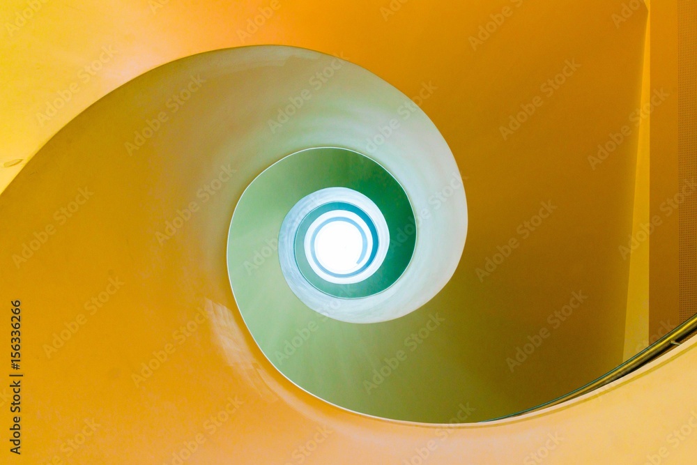 Spiral staircase abstract - obrazy, fototapety, plakaty 