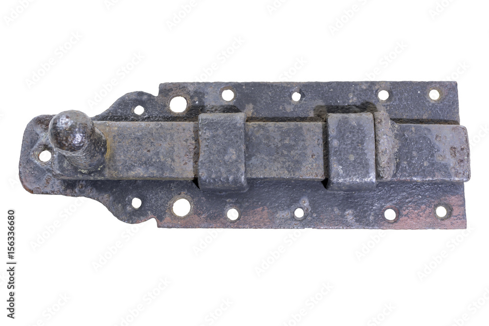 Lockable bolt latch isolated on white background Lockable bolt latch isolated on white background