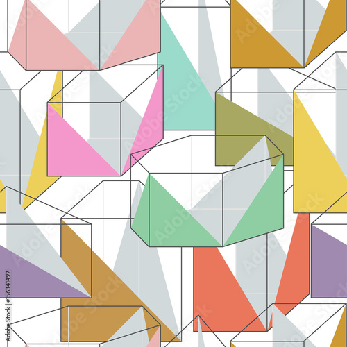 Seamless texture with colored geometric pattern
