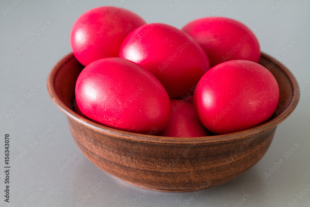 Ceramic bowl with red Easter eggs Ceramic bowl with red Easter eggs