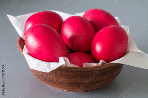 Wallpaper Mural Ceramic bowl with red Easter eggs Torontodigital.ca