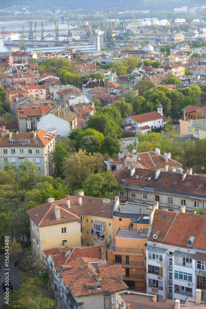 Aerial view of Varna, Bulgaria.