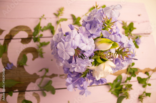 Spring flower bouquet of purple and white, Still Life 2