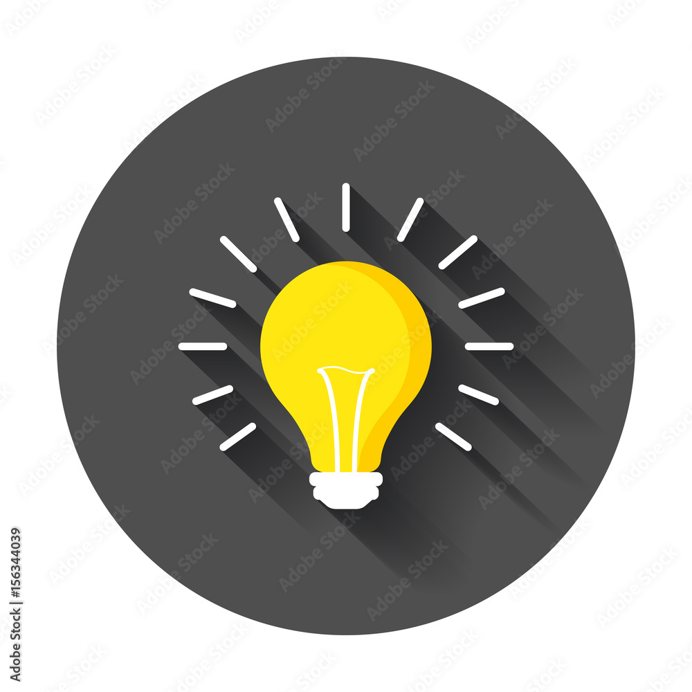 Halogen lightbulb icon. Light bulb sign. Electricity and idea symbol. Icon on white background. Flat vector illustration with long shadow. Halogen lightbulb icon. Light bulb sign. Electricity and idea symbol. Icon on white background. Flat vector illustration with long shadow.
