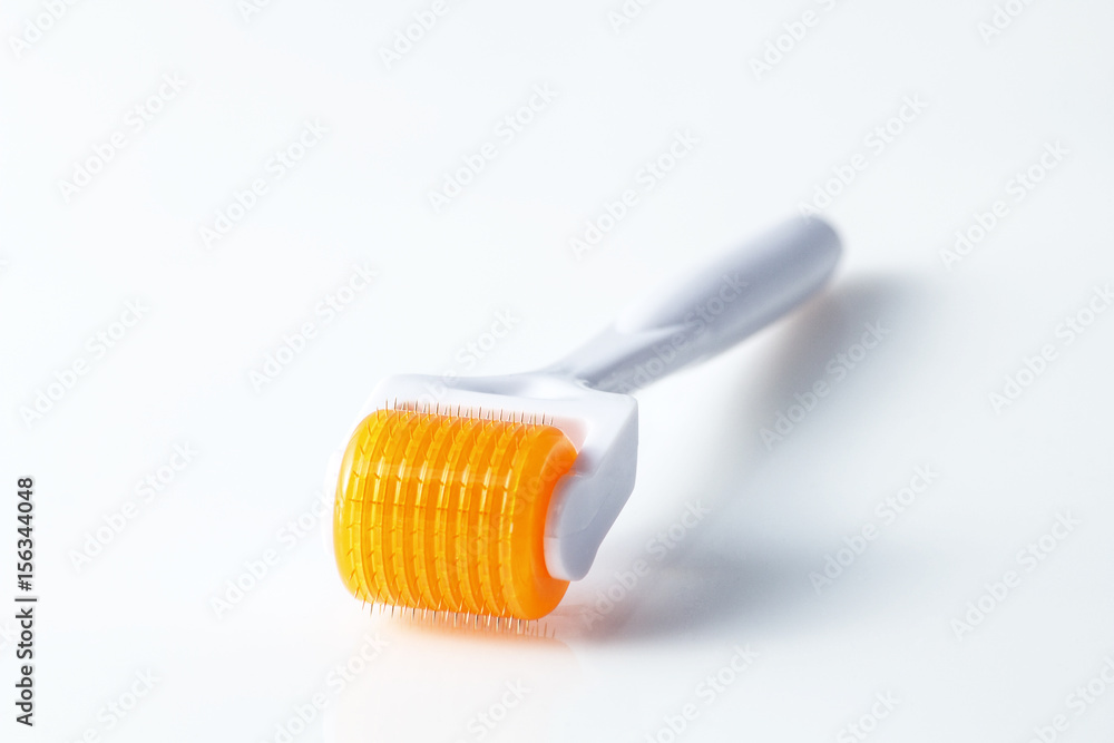 Dermaroller for medical micro needling therapy. Tool also known as: Derma roller, mesoroller, meso-roller, mesopen. Dermaroller for medical micro needling therapy. Tool also known as: Derma roller, mesoroller, meso-roller, mesopen.