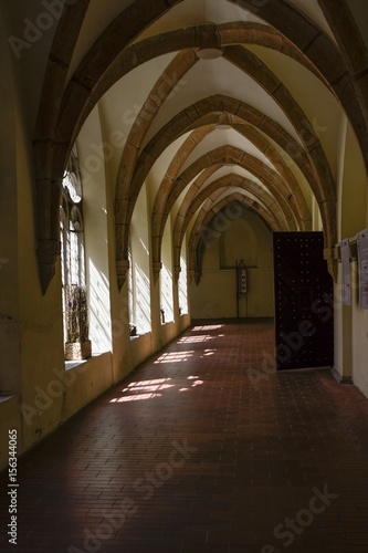 The corridor in the old church